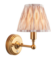 Бра Endon 114831 Burley Rechargeable & Ikat 16cm Wall, Brushed aged brass plate & neutral print fabric, 1.5 Вт, 155 лм, 2700K