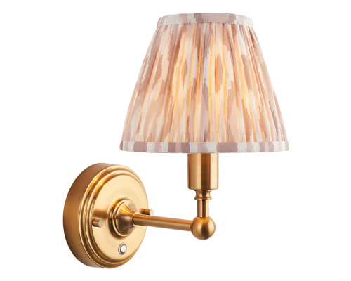 Бра Endon 114831 Burley Rechargeable & Ikat 16cm Wall, Brushed aged brass plate & neutral print fabric, 1.5 Вт, 155 лм, 2700K