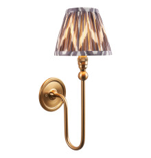 Бра Endon 115026 Santiago & Zigzag 16cm Wall, Brushed aged brass plate & pearl grey fabric