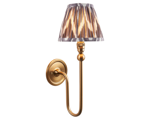 Бра Endon 115026 Santiago & Zigzag 16cm Wall, Brushed aged brass plate & pearl grey fabric