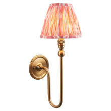 Бра Endon 115027 Santiago & Ikat 16cm Wall, Brushed aged brass plate & coral pink fabric · Endon · endon-115027