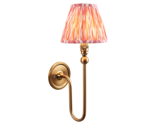 Бра Endon 115027 Santiago & Ikat 16cm Wall, Brushed aged brass plate & coral pink fabric