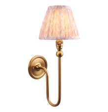 Бра Endon 115031 Santiago & Leaf 16cm Wall, Brushed aged brass plate & peachy keen fabric