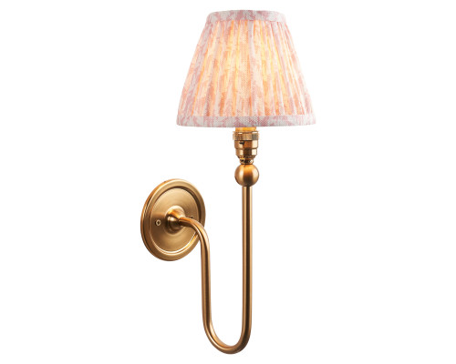 Бра Endon 115031 Santiago & Leaf 16cm Wall, Brushed aged brass plate & peachy keen fabric