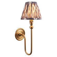 Бра Endon 115036 Santiago & Ikat 16cm Wall, Brushed aged brass plate & pearl grey fabric · Endon · endon-115036