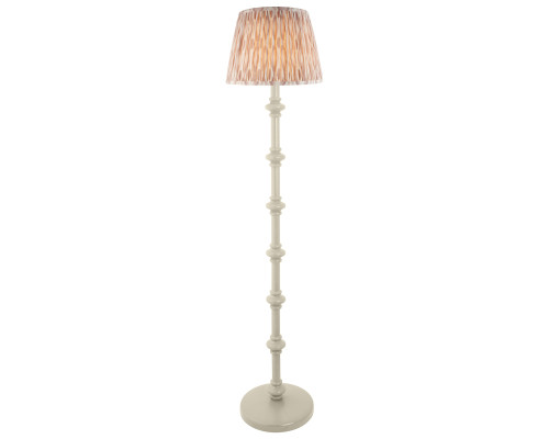 Торшер Endon 115486 Carnaby & Ikat 35cm Floor, Satin almond white paint & neutral print fabric