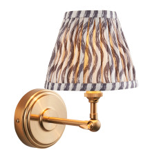 Бра Endon 115780 Step Wing & Ripple 16cm Wall, Brushed aged brass plate & pearl grey fabric