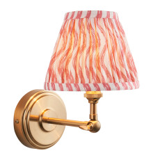 Бра Endon 115781 Step Wing & Ripple 16cm Wall, Brushed aged brass plate & coral pink fabric