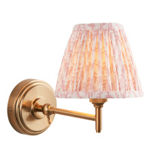 Бра Endon 115795 Step Fold & Leaf 16cm Wall, Brushed aged brass plate & peachy keen fabric