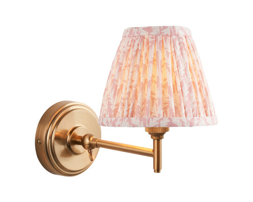 Бра Endon 115795 Step Fold & Leaf 16cm Wall, Brushed aged brass plate & peachy keen fabric