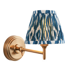 Бра Endon 115801 Step Fold & Ikat 16cm Wall, Brushed aged brass plate & marlin blue fabric
