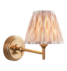 Бра Endon 115804 Step Fold & Ikat 16cm Wall, Brushed aged brass plate & neutral print fabric