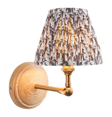 Бра Endon 115837 Wood Wing & Leaf 16cm Wall, Ash wood & pearl grey fabric