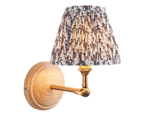 Бра Endon 115837 Wood Wing & Leaf 16cm Wall, Ash wood & pearl grey fabric