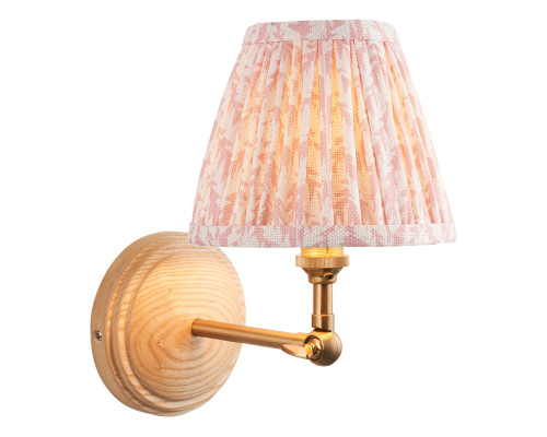 Бра Endon 115843 Wood Wing & Leaf 16cm Wall, Ash wood & peachy keen fabric