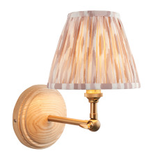 Бра Endon 115852 Wood Wing & Ikat 16cm Wall, Ash wood & neutral print fabric