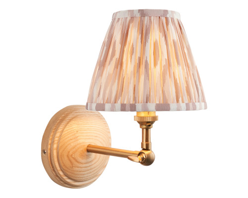 Бра Endon 115852 Wood Wing & Ikat 16cm Wall, Ash wood & neutral print fabric