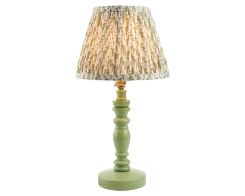 Настільна лампа Endon 115937 Bibury & Leaf 20cm Table, Satin cotswold green paint & herb garden green fabric
