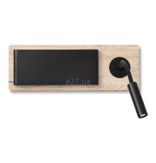 Спот Faro 20062 MOOD RCT Black and wood wall lamp with reader, 3 Вт, 67 лм, 3000K