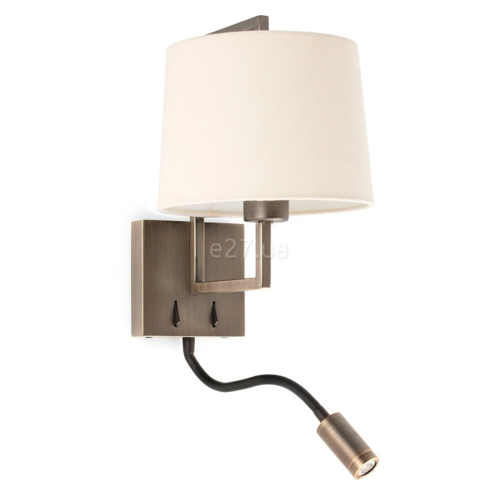 Бра Faro 20173-02 Frame Old gold/beige wall lamp with reader · Faro · faro-20173-02