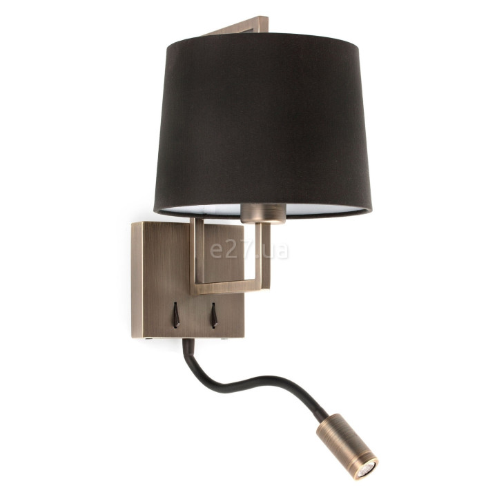 Бра Faro 20173-03 Frame Old gold/black wall lamp with reader · Faro · faro-20173-03