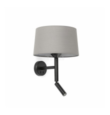 Бра Faro 20223-129 Windsor Wall Lamp Con Lector Black Scr. Gray 1xE27