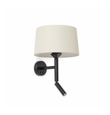 Бра Faro 20223-150 Windsor Wall Lamp Con Lector Black Scr. Linen 1xE2