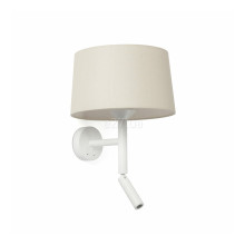 Бра Faro 20224-150 Windsor Wall Lamp Con Lector White Scr. Linen 1xE2 · Faro · faro-20224-150