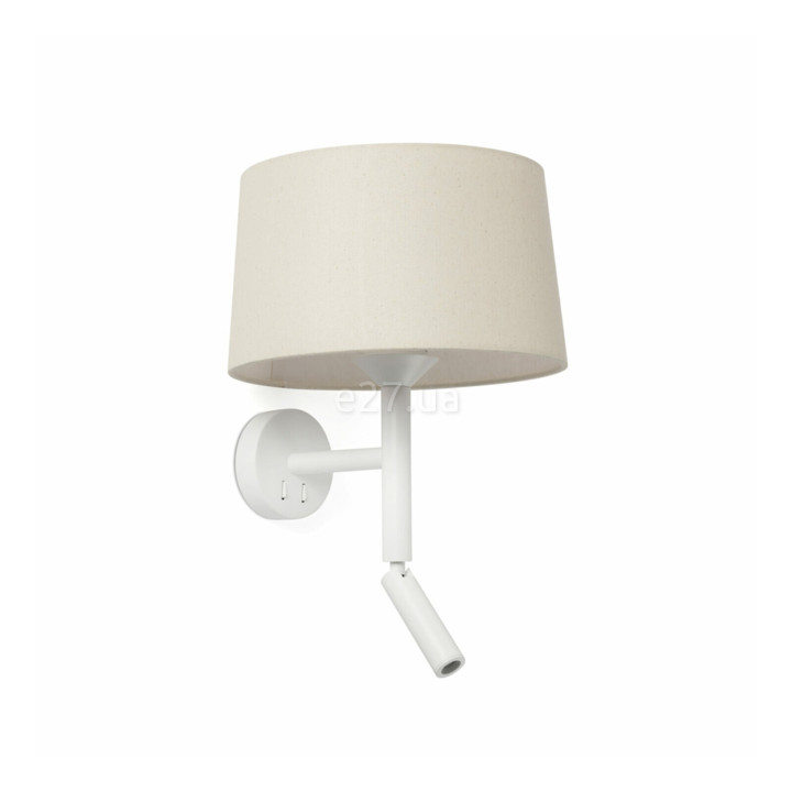 Бра Faro 20224-150 Windsor Wall Lamp Con Lector White Scr. Linen 1xE2 · Faro · faro-20224-150