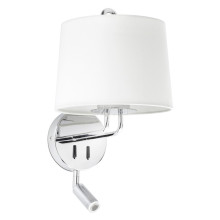Бра Faro 24033-01 MONTREAL Chrome/white wall lamp with reader · Faro · faro-24033-01