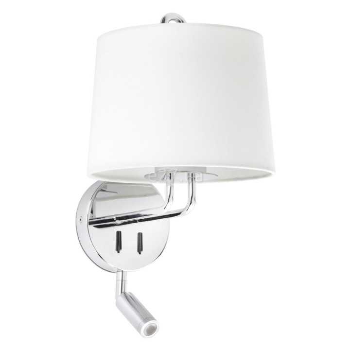Бра Faro 24033-01 MONTREAL Chrome/white wall lamp with reader · Faro · faro-24033-01