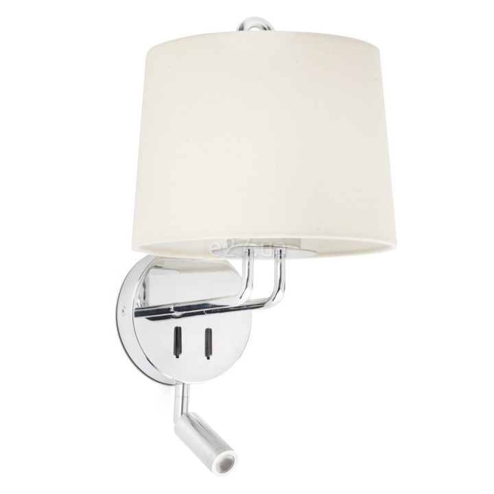 Бра Faro 24033-02 MONTREAL Chrome/beige wall lamp with reader · Faro · faro-24033-02
