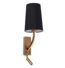 Бра Faro 29683-21 REM Old gold/black wall lamp with reader