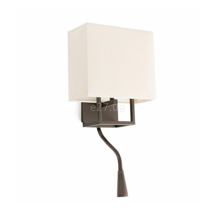 Бра Faro 29983 VESPER Brown and beige wall lamp with reader · Faro · faro-29983