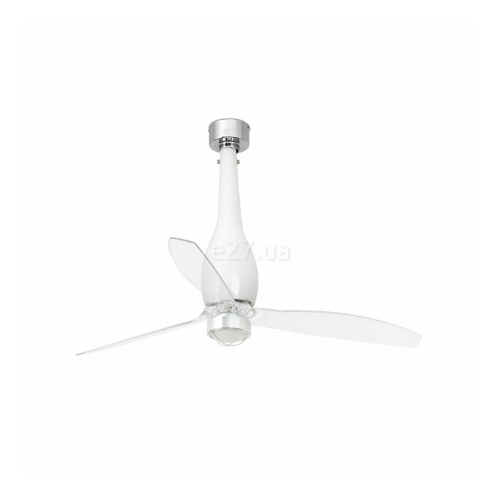 Люстра-вентилятор Faro 32000-9 ETERFAN M LED Shiny white/transparent fan DC, 16 Вт, 709 лм, 3000K · Faro · faro-32000-9