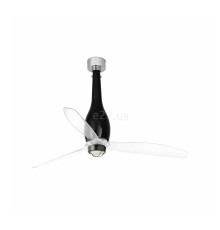 Люстра-вентилятор Faro 32002-10 ETERFAN M LED Shiny black/transparent fan with DC motor, 16 Вт, 709 лм, 3000K