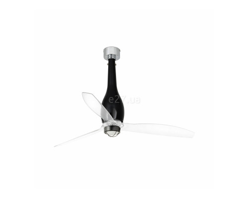 Люстра-вентилятор Faro 32002-10 ETERFAN M LED Shiny black/transparent fan with DC motor, 16 Вт, 709 лм, 3000K