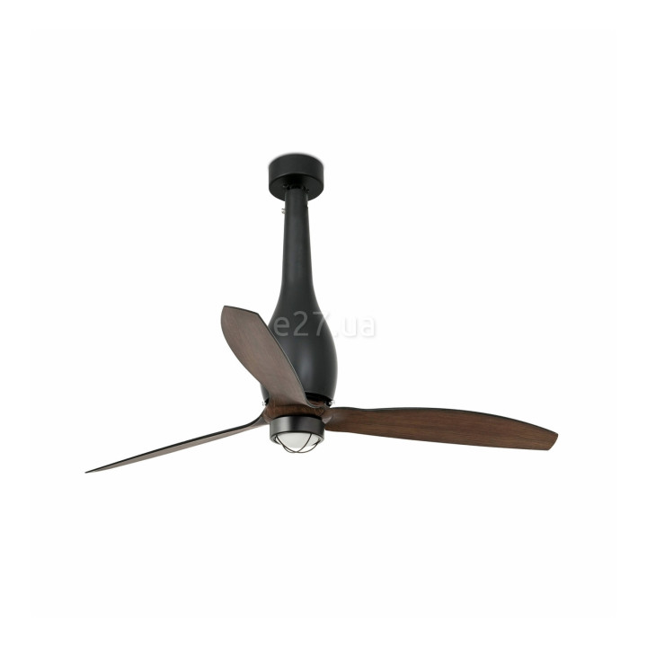 Люстра-вентилятор Faro 32004-10 ETERFAN M LED Matt black/wood fan with DC motor, 16 Вт, 709 лм, 3000K · Faro · faro-32004-10