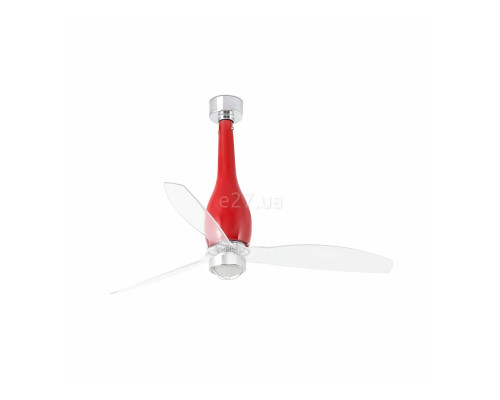 Люстра-вентилятор Faro 32005-9 ETERFAN M LED Shiny red/transparent fan with DC motor, 16 Вт, 709 лм, 3000K