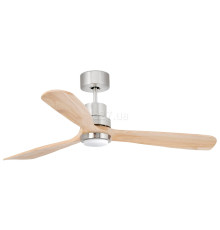 Люстра-вентилятор Faro 33560DC LANTAU L LED Matt nickel/pine fan with DC motor, 15 Вт, 900 лм, 3000K
