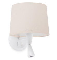 Бра Faro 64308-02 CONGA White/beige wall lamp with reader