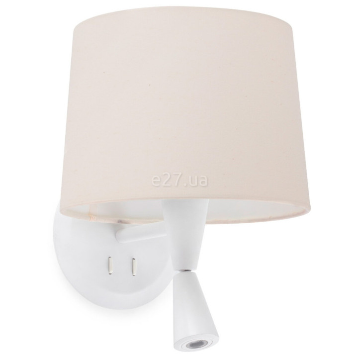 Бра Faro 64308-02 CONGA White/beige wall lamp with reader · Faro · faro-64308-02