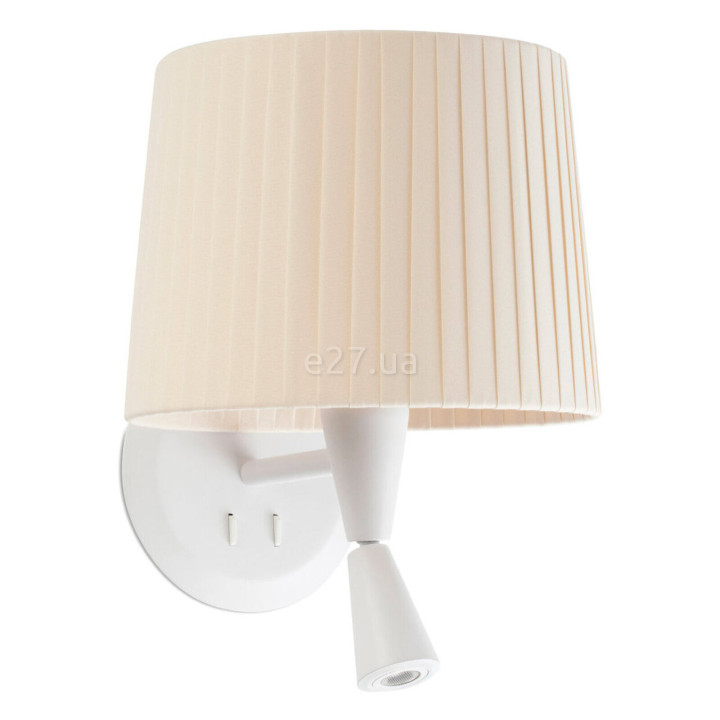 Бра Faro 64308-35 SAMBA White/ribbon beige wall lamp with reader · Faro · faro-64308-35