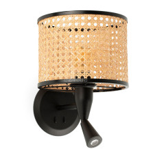 Бра Faro 64309-47 MAMBO Black/rattan wall lamp with reader