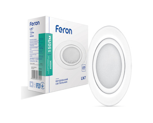Точковий світильник Feron 1823 LN7, 3 Вт, 150 лм, 4000К