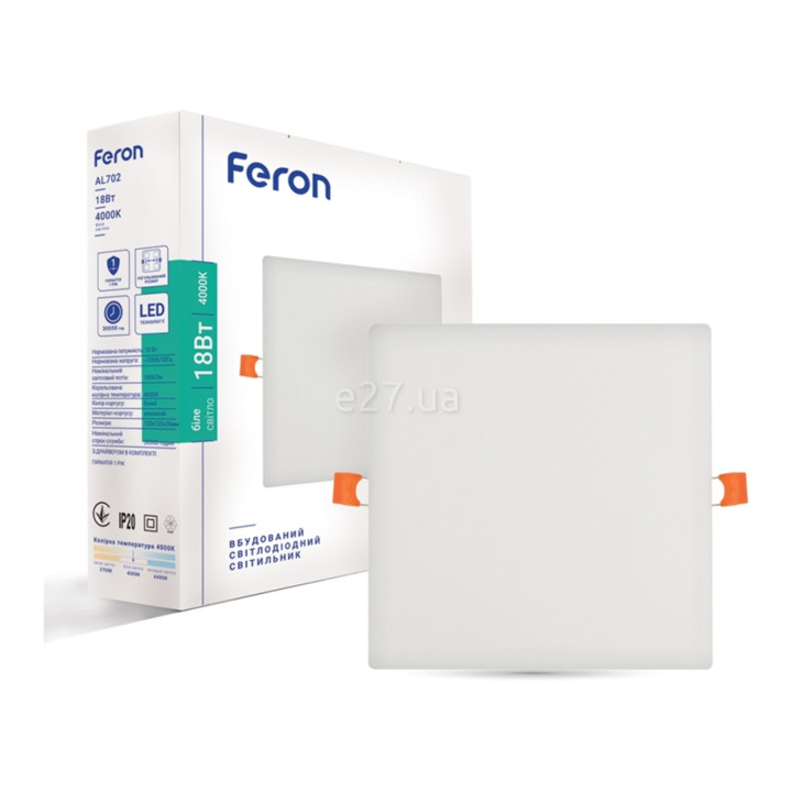 Точковий світильник Feron 1905 AL702, 18 Вт, 1800 лм, 4000K · Feron · feron-1905