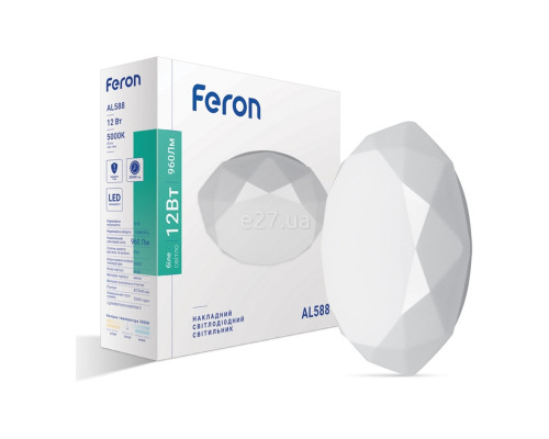 Стельовий світильник Feron 40191 AL588, 12 Вт, 960 лм, 5000K