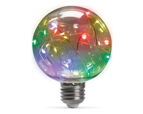 Лампа світлодіодна Feron 41676 LB-381, G80 1W RGB E27, 270°