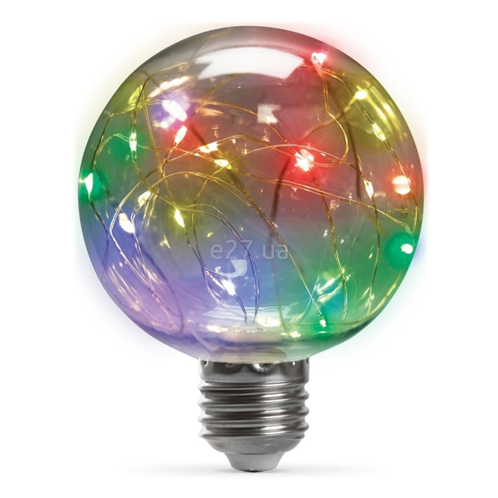 Лампа світлодіодна Feron 41676 LB-381, G80 1W RGB E27, 270° · Feron · feron-41676