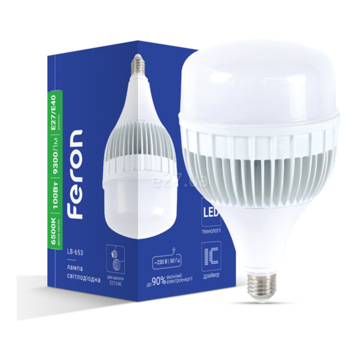 Лампа світлодіодна Feron 80200 LB-653 E27/E40, 100W 6500K E27, 200° · Feron · feron-80200